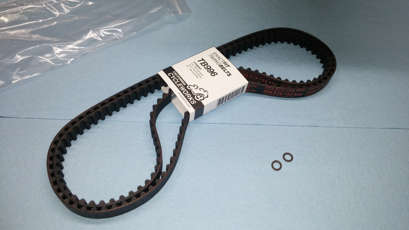 The parts you need: New belts (2) and new fuel line quick-disconnect o-rings (2).